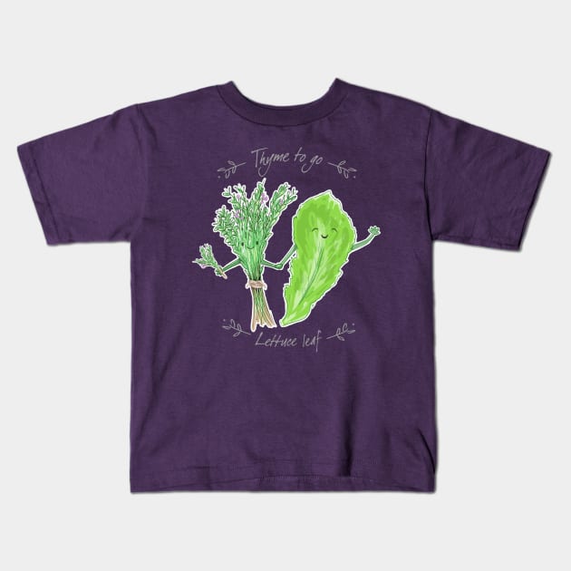 Thyme to Go, Lettuce Leaf Kids T-Shirt by ElephantShoe